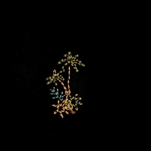 AKS Amy K Su embroidery Palm Trees Black Shirt XSP - Picture 9 of 11